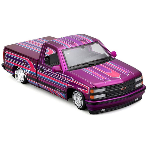 1993 Chevrolet 454 SS Pickup Truck 1:24 Scale Diecast Model Purple by Maisto (NO BOX)
