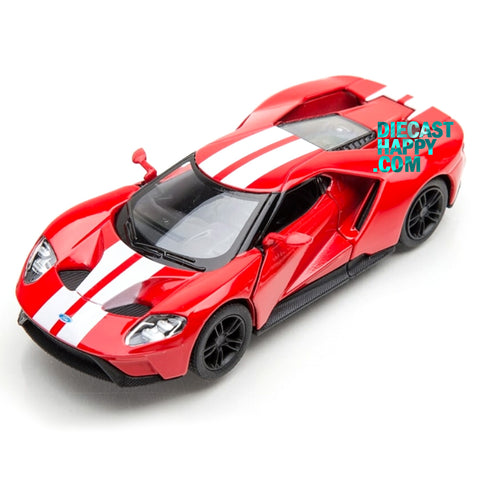 2017 Ford GT with Stripes 1:38 Scale Diecast Model Red by Kinsmart