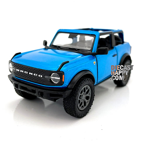 2022 Ford Bronco Open Top 1:34 Scale Diecast Model Blue by Kinsmart