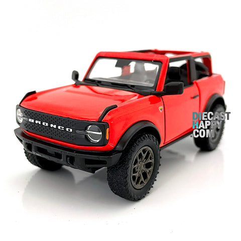 2022 Ford Bronco Open Top 1:34 Scale Diecast Model Red by Kinsmart