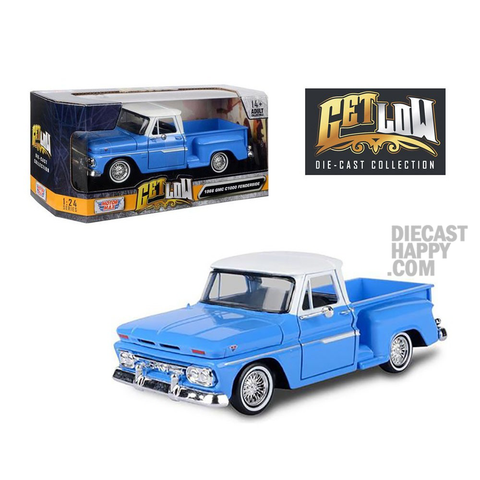 1966 GMC C1000 Fenderside Pick Up 1:24 Scale Diecast Model Blue by Motor Max