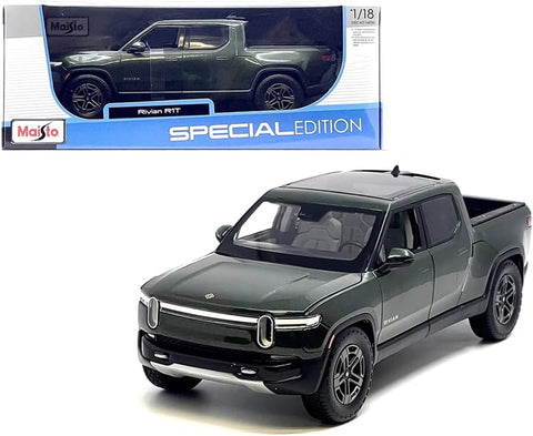2026 Rivian R1T Pick Up Truck Forest Green 1:18 Scale Diecast Model by Maisto 31466
