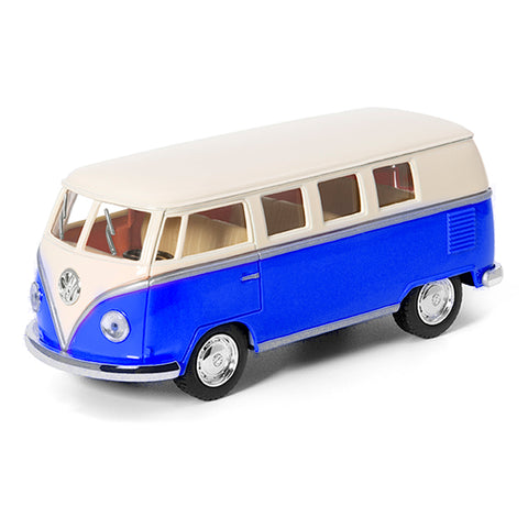 1962 Volkswagen Classic Bus 1:32 Scale Diecast Model in Blue (Ivory Top) by Kinsmart