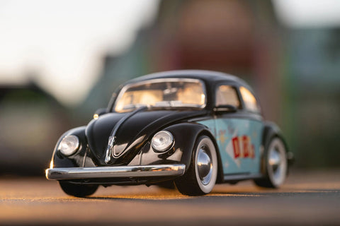 I Love The 50's 1959 Volkswagen Beetle 1:24 Scale Diecast Model Black by Jada 31382