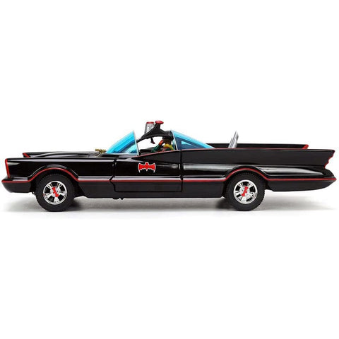 DC Comics Classic 1966 Batmobile with Batman, Penguin & Joker Figures 1:24 Scale Diecast Model by Jada 33737