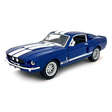 1967 Ford Mustang Shelby GT500 1:38 Scale Diecast Model Blue w/ Stripes by Kinsmart