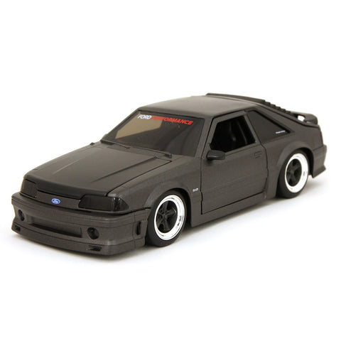 Bigtime Muscle 1989 Ford Mustang GT 1:24 Scale Diecast Model Gunmetal/Matte Black by Jada 33605 brian dom han diecast happy