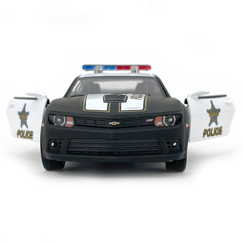 2014 Chevy Camaro 1:38 Scale Diecast Model Police Black/White by Kinsmart