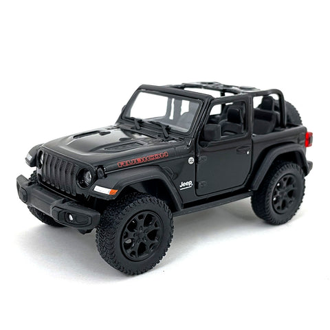 2018 Jeep Wrangler Rubicon 4x4 1:34 Scale Diecast Model Convertible Top Black by Kinsmart