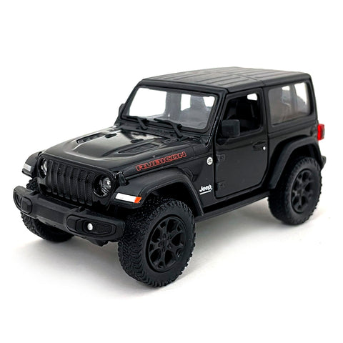2018 Jeep Wrangler Rubicon 4x4 1:34 Scale Diecast Model Hard Top Black by Kinsmart