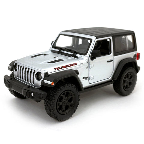 2018 Jeep Wrangler Rubicon 4x4 1:34 Scale Diecast Model Hard Top Silver by Kinsmart