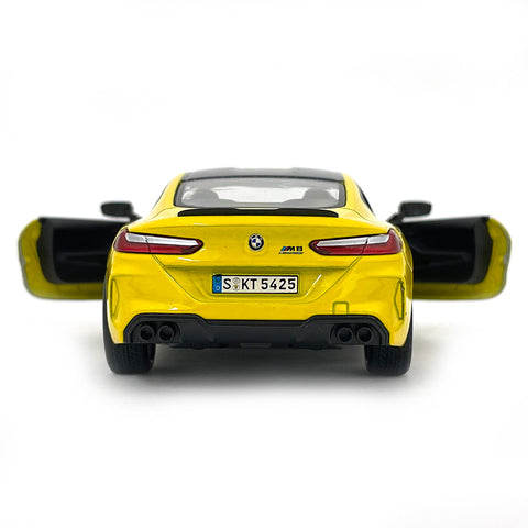 2021 BMW M8 Competition Coupe 1:38 Scale Diecast Model Yellow by Kinsmart