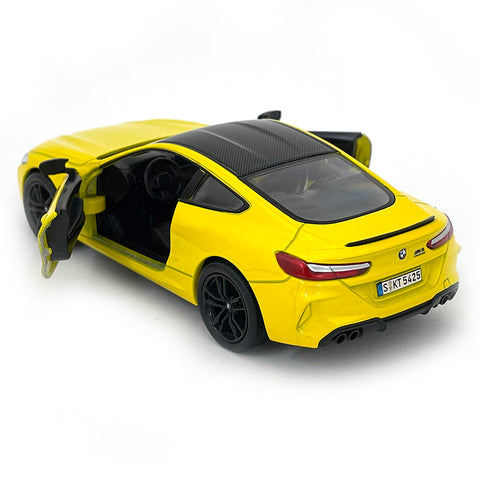 2021 BMW M8 Competition Coupe 1:38 Scale Diecast Model Yellow by Kinsmart