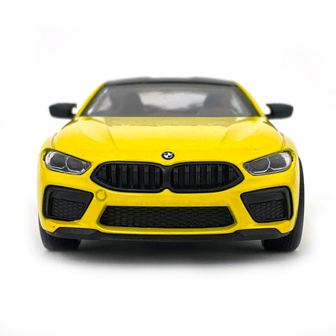 2021 BMW M8 Competition Coupe 1:38 Scale Diecast Model Yellow by Kinsmart