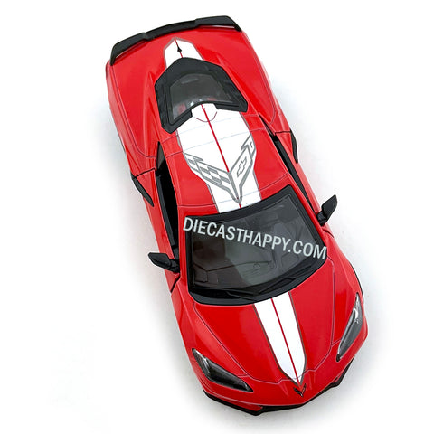 2021 Chevy Corvette C8 1:36 Scale Diecast Model Livery Edition Red by Kinsmart