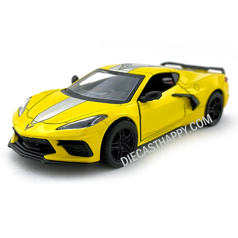 2021 Chevy Corvette C8 1:36 Scale Diecast Model Livery Edition Yellow by Kinsmart