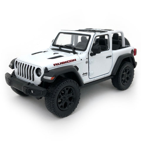 2021 Jeep Wrangler Rubicon 4x4 1:32 Scale Diecast Model Convertible Top White by Kinsmart