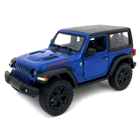2021 Jeep Wrangler Rubicon 4x4 1:32 Scale Diecast Model Hard Top Blue by Kinsmart