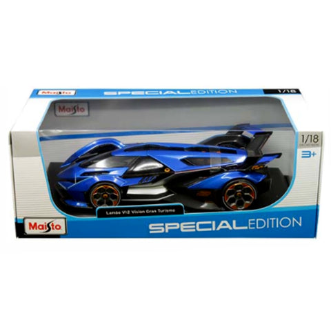 2019 Lamborghini V12 Vision Gran Turismo 1:18 Scale Diecast Model Blue by Maisto 31454