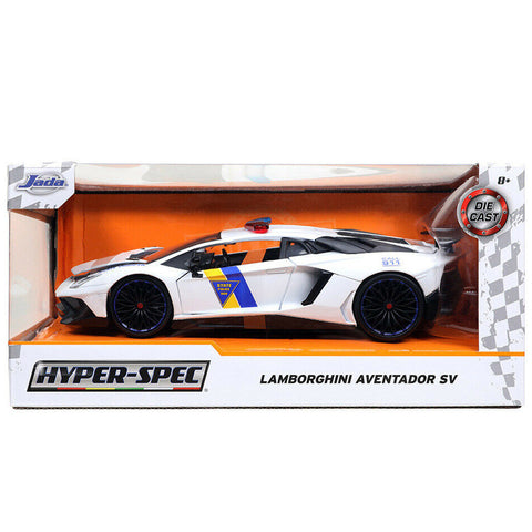 Hyper Spec 2017 Lamborghini Aventador SV LP750-4 1:24 State Trooper Police Car by Jada 32276