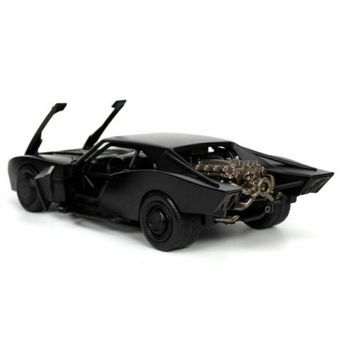 The Batman (2022) Movie Batmobile & Batman Figure 1:24 Scale Diecast Model Black by Jada 32731
