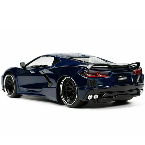 Hyper Spec 2020 Chevrolet Corvette Stingray C8 1:24 Scale Diecast Model Dark Blue by Jada 32949