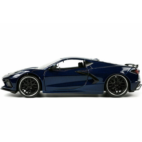 Hyper Spec 2020 Chevrolet Corvette Stingray C8 1:24 Scale Diecast Model Dark Blue by Jada 32949