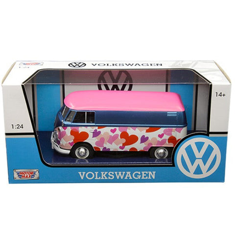 1962 Volkswagen T1 Type 2 Classic Delivery Van Flower Truck 1:24 Scale Diecast Model Girlfriend gift 420