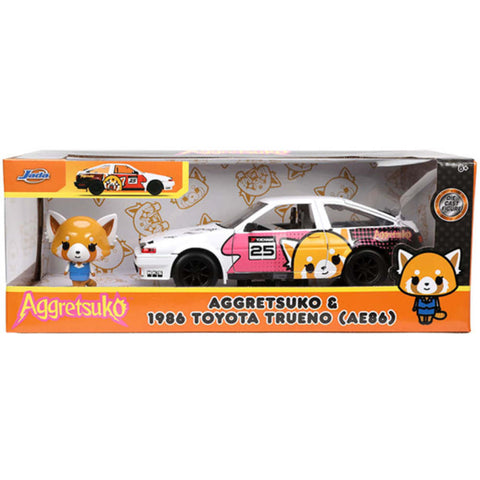 Aggretsuko 1986 Toyota Trueno AE86 1:24 Scale Diecast Model by Jada 33725