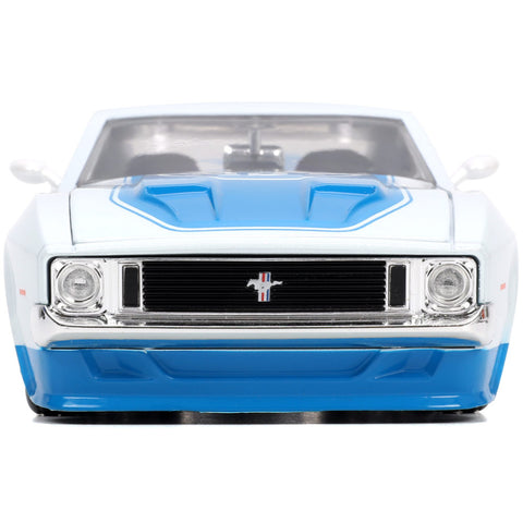 Bigtime Muscle 1973 Ford Mustang Mach 1 1:24 Scale Diecast Model Glossy White by Jada 33858