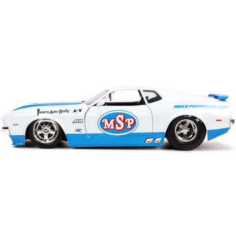 Bigtime Muscle 1973 Ford Mustang Mach 1 1:24 Scale Diecast Model Glossy White by Jada 33858