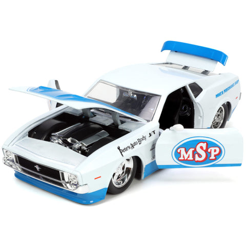 Bigtime Muscle 1973 Ford Mustang Mach 1 1:24 Scale Diecast Model Glossy White by Jada 33858