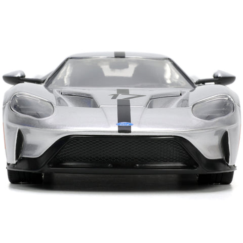 Bigtime Muscle 2017 Ford GT 1:24 Scale Diecast Model Candy Silver by Jada 33857