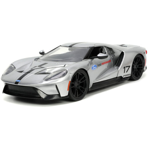 Bigtime Muscle 2017 Ford GT 1:24 Scale Diecast Model Candy Silver by Jada 33857