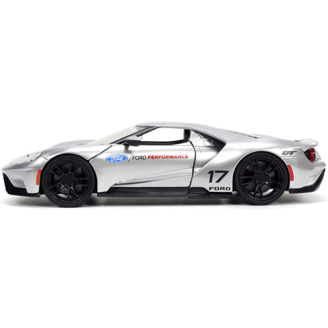 Bigtime Muscle 2017 Ford GT 1:24 Scale Diecast Model Candy Silver by Jada 33857