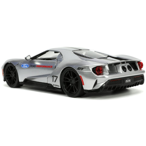 Bigtime Muscle 2017 Ford GT 1:24 Scale Diecast Model Candy Silver by Jada 33857