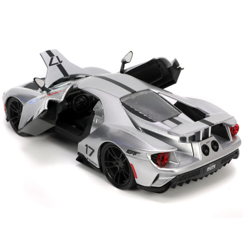 Bigtime Muscle 2017 Ford GT 1:24 Scale Diecast Model Candy Silver by Jada 33857