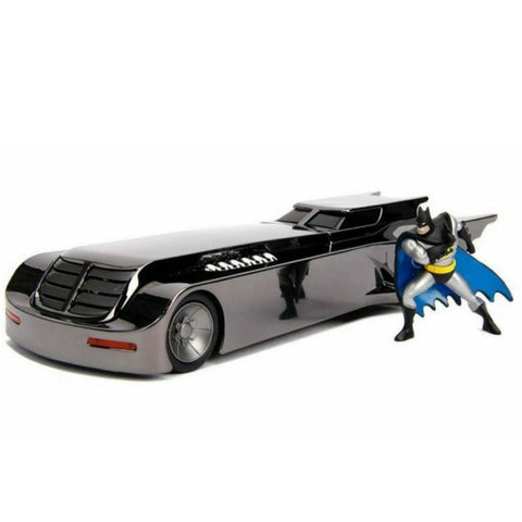 Batman Animated Series 2019 Comic Con Exclusive Chrome Batmobile 1:24 Scale Diecast Model with Batman Figure by Jada 30700