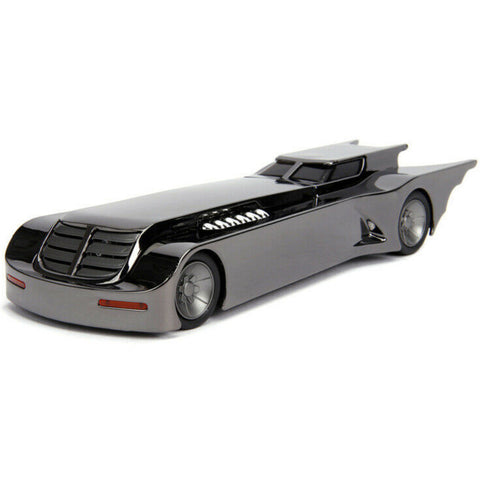 Batman Animated Series 2019 Comic Con Exclusive Chrome Batmobile 1:24 Scale Diecast Model with Batman Figure by Jada 30700