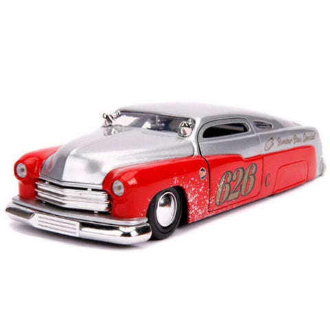 Bigtime Muscle 1951 Mercury "Holley" 1:24 Scale Diecast Model Red Silver by Jada 31454