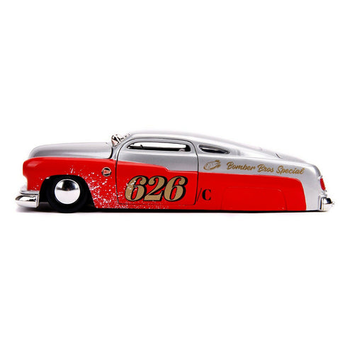Bigtime Muscle 1951 Mercury "Holley" 1:24 Scale Diecast Model Red Silver by Jada 31454