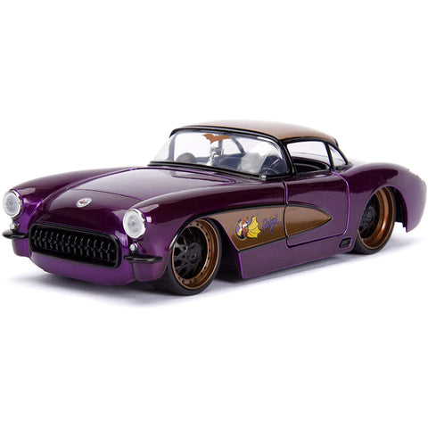DC Comics Bombshells Batgirl 1957 Chevy Corvette 1:24 Scale Diecast Model Purple By Jada 30457