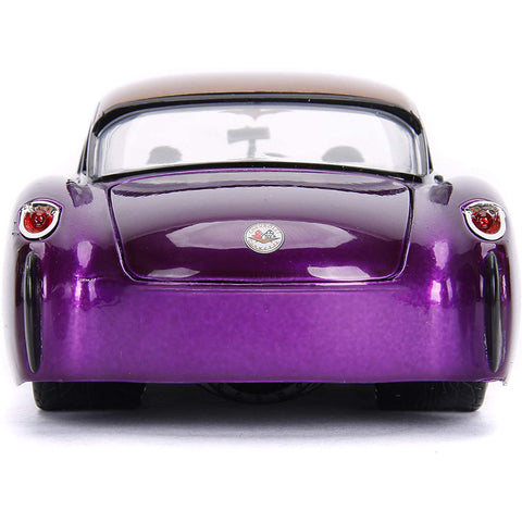 DC Comics Bombshells Batgirl 1957 Chevy Corvette 1:24 Scale Diecast Model Purple By Jada 30457