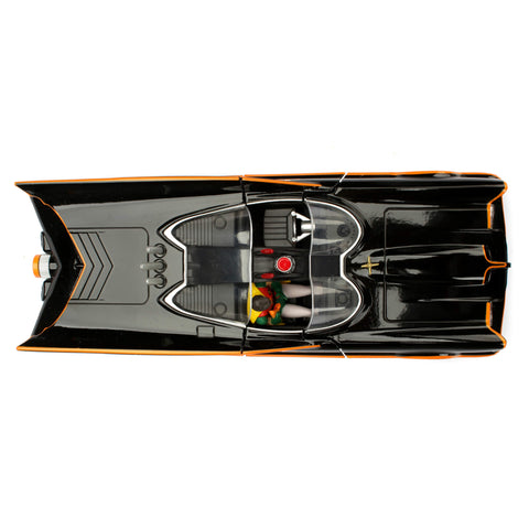 DC Comics Classic 1966 Batmobile with Batman & Robin Figure 1:24 Scale Diecast Model Black by Jada 98259