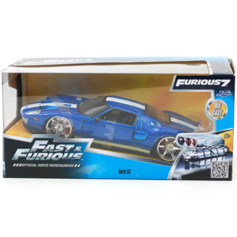 Fast & Furious 2005 Ford GT 1:24 Diecast Model Blue with White Stripes by Jada 97177