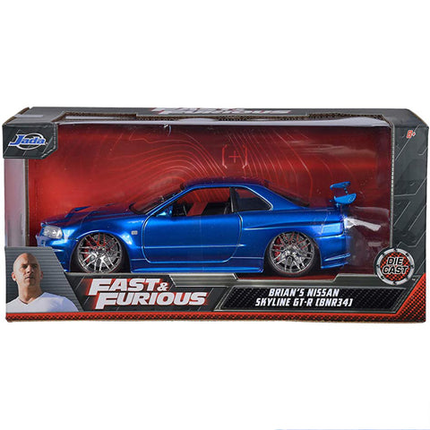 Fast & Furious Brian's 2002 Nissan Skyline GT-R R34 1:24 Scale Diecast Model by Jada 97173
