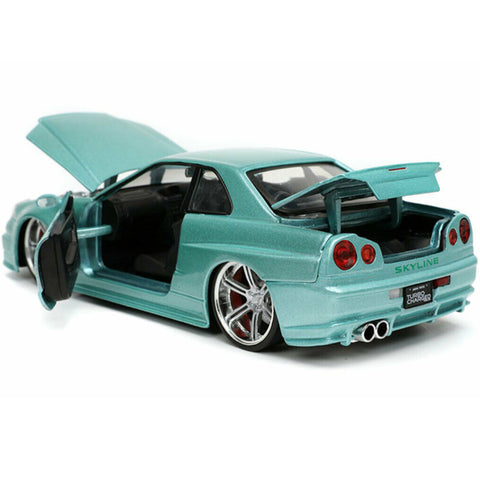 Fast & Furious Brian's 2002 Nissan Skyline GT-R R34 1:24 Scale Diecast Model by Jada 32608