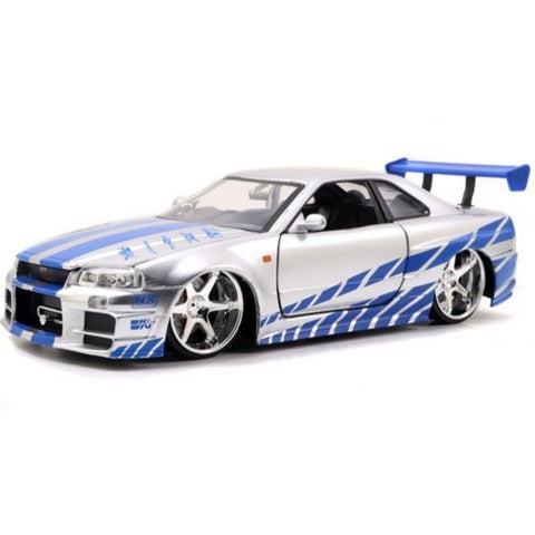 Fast & Furious Brian's 2002 Nissan Skyline GT-R R34 1:24 Scale Diecast Model by Jada 97158
