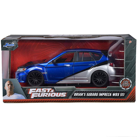 Fast & Furious Brian's Subaru Impreza WRX STI 1:24 Diecast Model Blue by Jada 99514