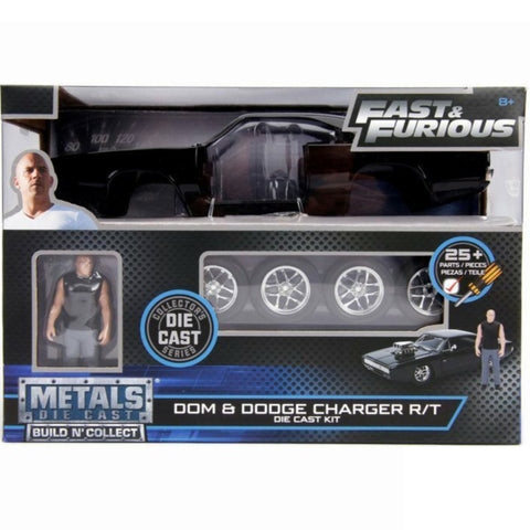 Fast & Furious Dom's Dodge Charger R/T 1:24 Scale Build N' Collect Diecast Model with Figure by Jada 30698